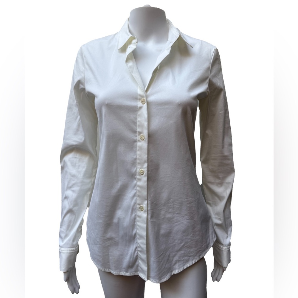 Theory White Button Down Shirt | Size Small